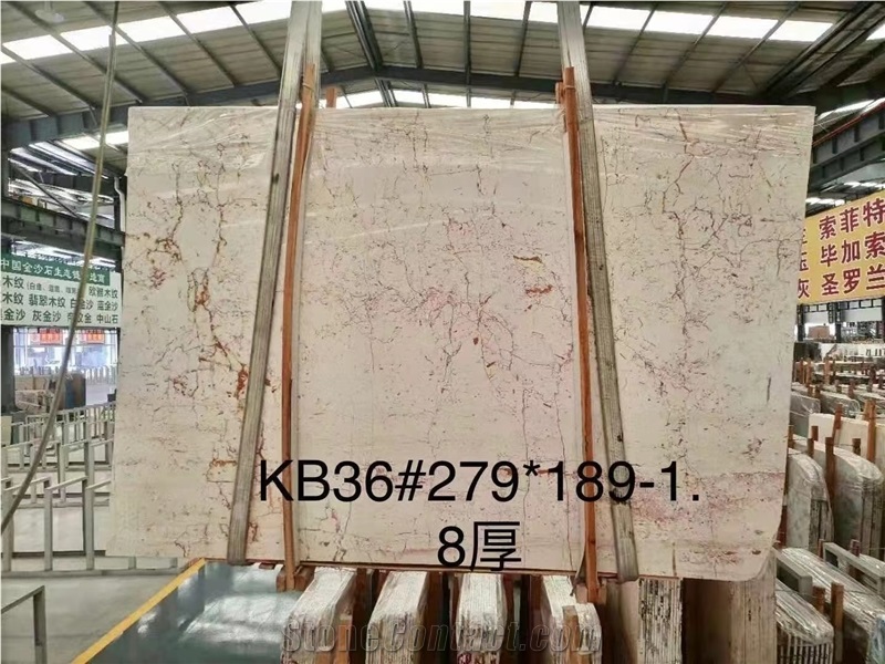 Ivory White Red Marble Polished Big Slabs Wall Tiles