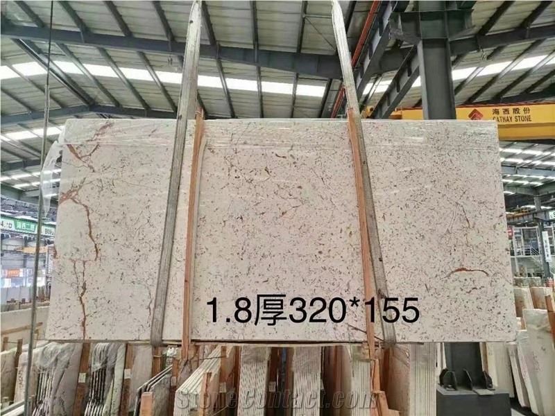 Ivory White Red Marble Polished Big Slabs Wall Tiles