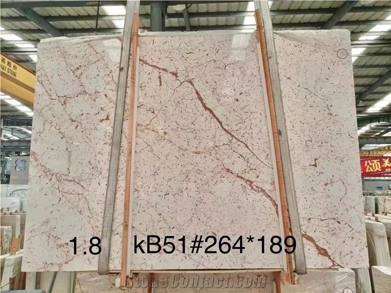 Ivory White Red Marble Polished Big Slabs Wall Tiles