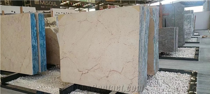 Ivory White Red Marble Polished Big Slabs Wall Tiles
