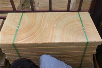 Sichuan Yellow Sandstone Slabs Exterior Floor Use