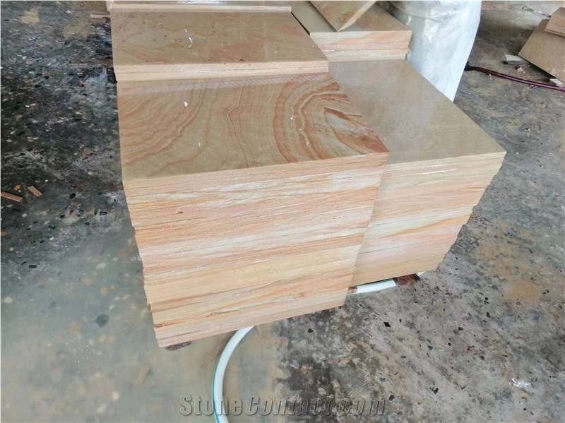 Sichuan Yellow Sandstone Slabs Exterior Floor Use