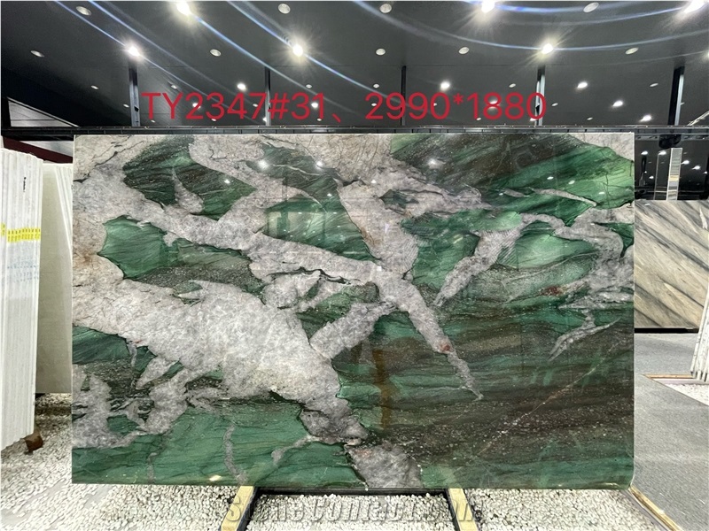 Luxury Stone Emerald Crystal Quartzite Slabs
