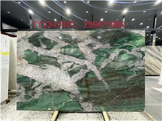 Luxury Stone Emerald Crystal Quartzite Slabs