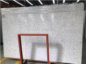 Alps White Color Terrazzo Slabs