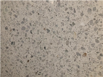 Alps White Color Terrazzo Slabs