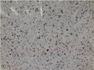 Alps White Color Terrazzo Slabs