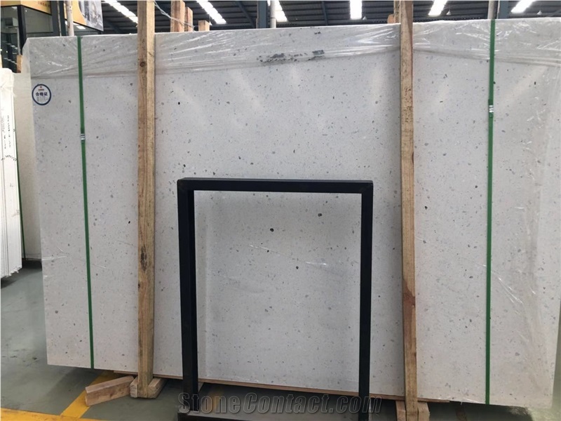 Mountain White Color Terrazzo Slabs