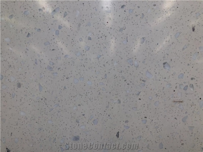 Mountain White Color Terrazzo Slabs