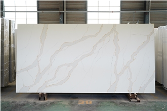 Gold Artificial Calacatta Quartz Slabs