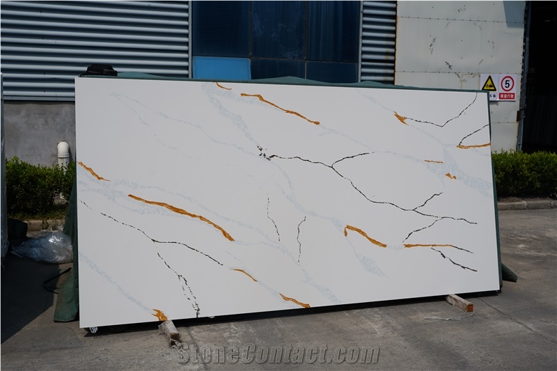 Horizon Calacatta Gold Snow White Quartz  Quartz Slabs