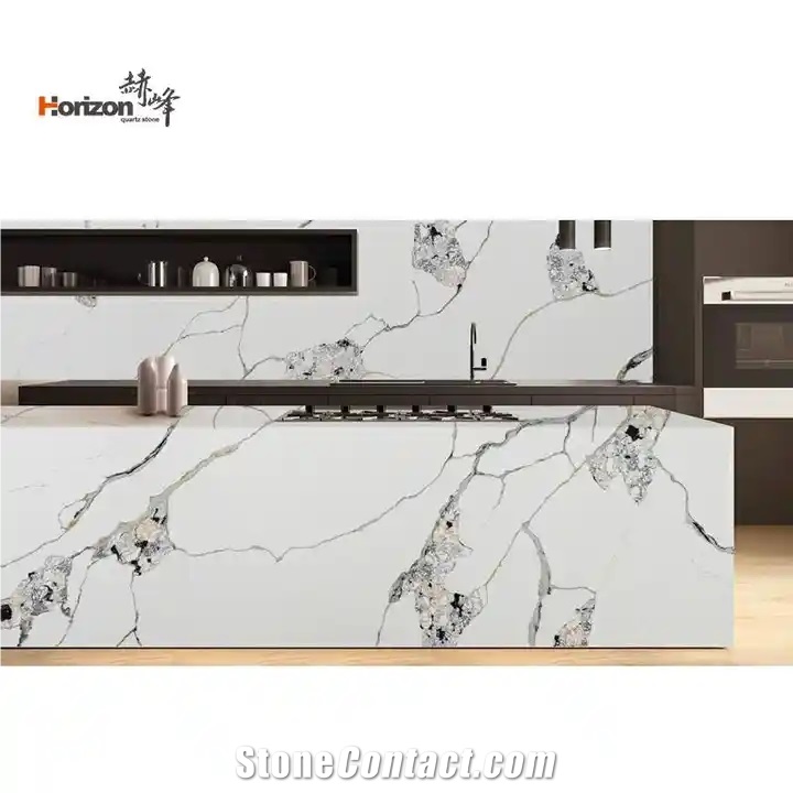 Horizon Calacatta Gold Snow White Quartz  Quartz Slabs