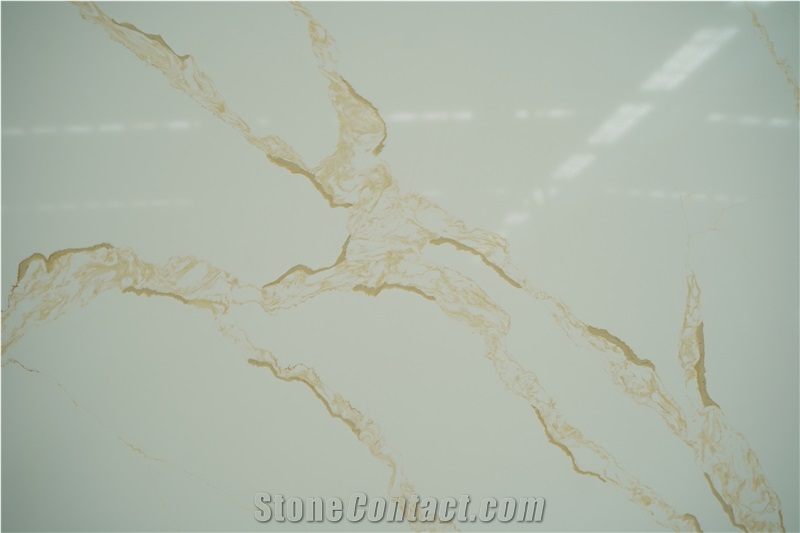 Jumbo Size 3.5M*2M Artificial Calacatta Quarz Stone