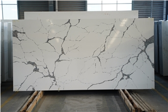 New Design Calacatta Quartz Grey Veins  Artificial Calacatta