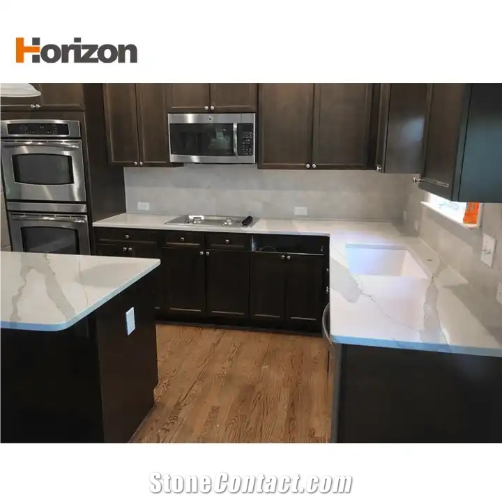 Ribbon Pattern Quartz Calacatta Natural Artificial Carrara