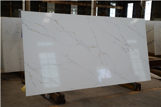 Royal Gold And Grey Quartz Calaccata  Artificial Calacatta