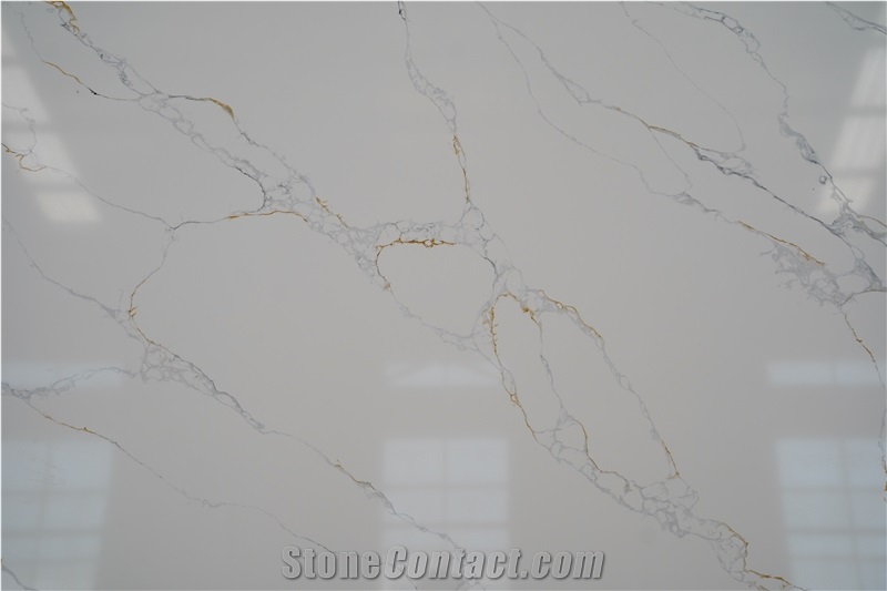 Royal Gold And Grey Quartz Calaccata  Artificial Calacatta