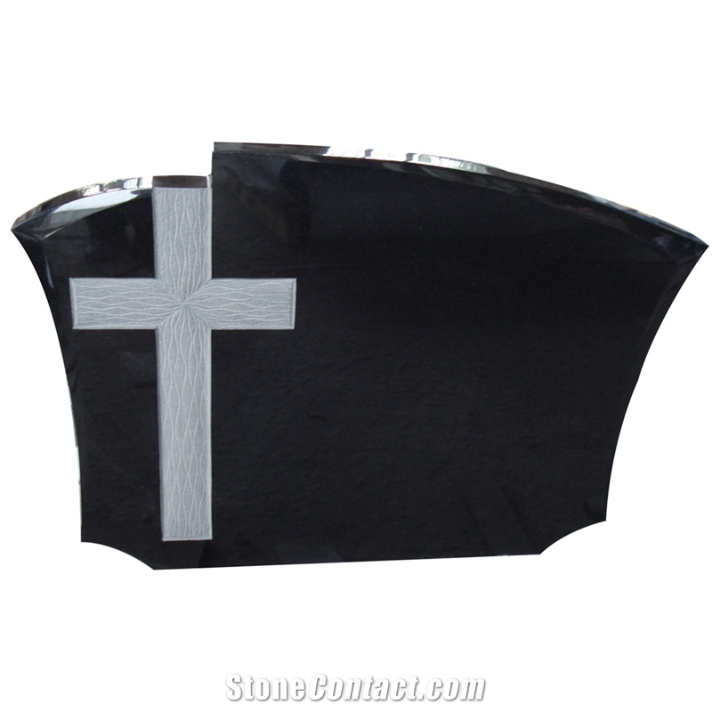 Black Granite Cross Gravestones