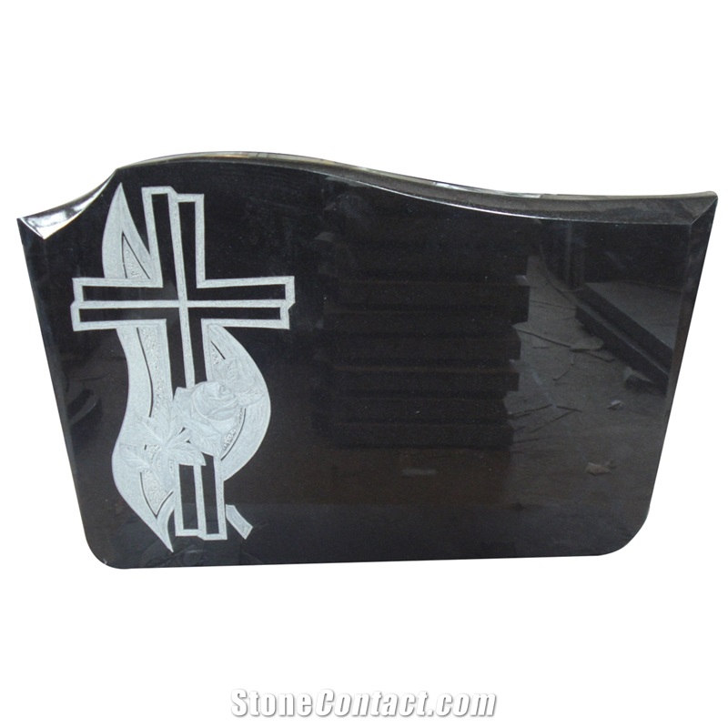 Black Granite Cross Gravestones