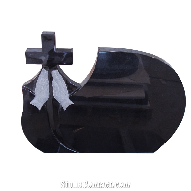 Black Granite Cross Gravestones
