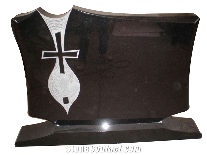 Black Granite Cross Gravestones