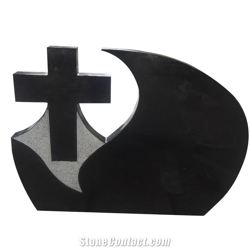 Black Granite Cross Gravestones