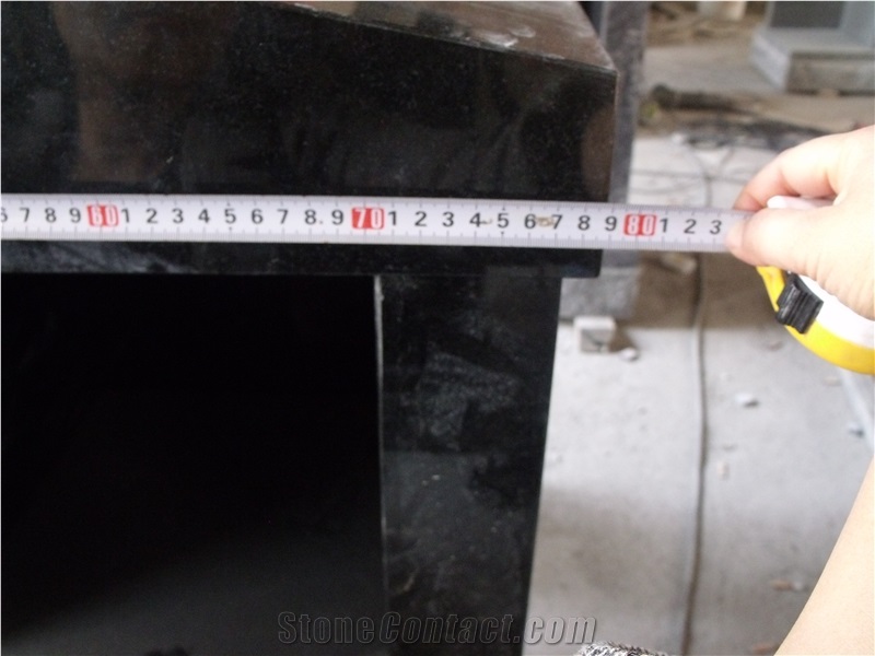Black Granite Two Niche Columbarium Tombstone