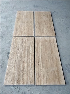 Premium Beige Travertine Filled & Honed Tiles