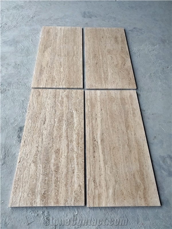 Premium Beige Travertine Filled & Honed Tiles