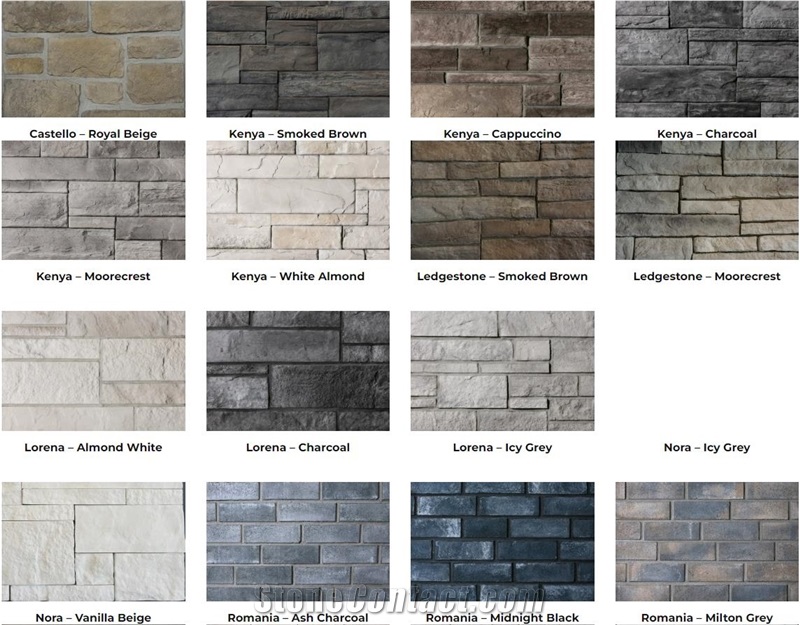 Manufactured Stone Wall Cladding Panels