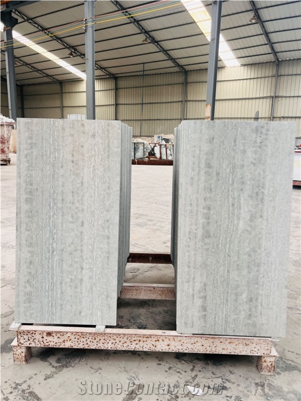 Blue Wood Vein Marble Slab Tiles
