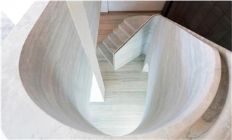 Travertino Olivo Silver Travertine Staircase Custom Design