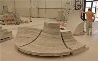 Travertino Olivo Silver Travertine Staircase Custom Design