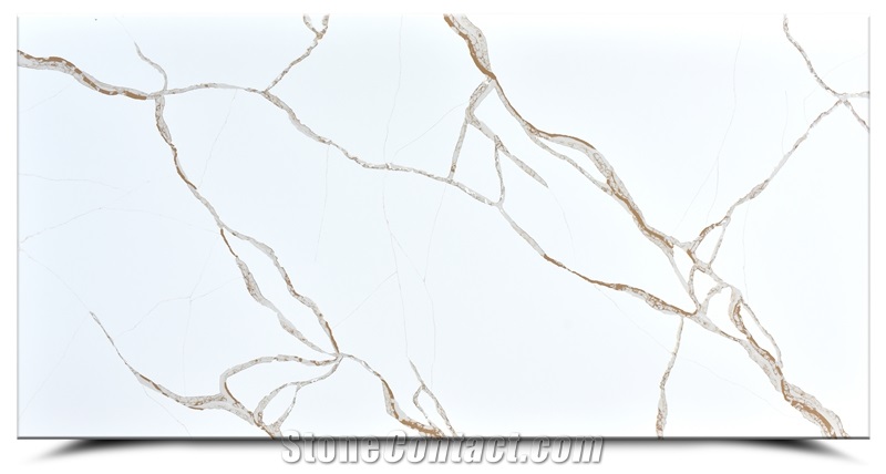 Ash Quartz - China New Calacatta Gold Quartz Slabs