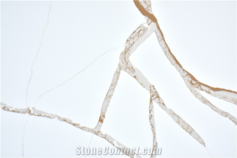 Ash Quartz - China New Calacatta Gold Quartz Slabs