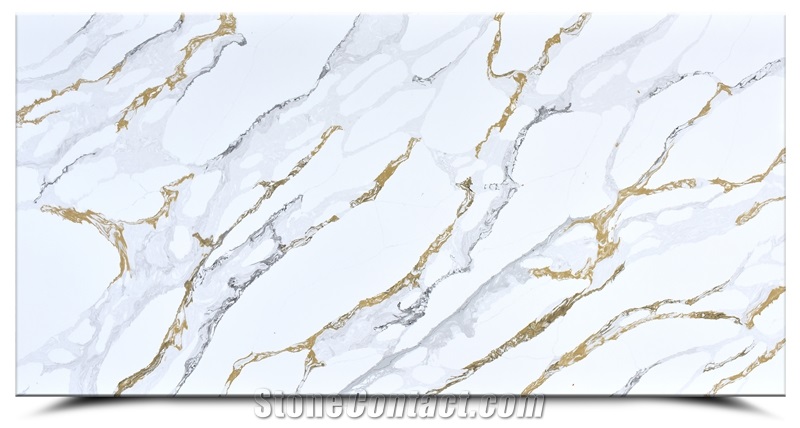 Ash Quartz -  Elegant Calacatta Artificial Quartz Slabs