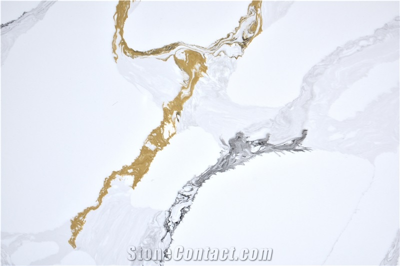 Ash Quartz -  Elegant Calacatta Artificial Quartz Slabs