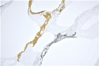 Ash Quartz -  Elegant Calacatta Artificial Quartz Slabs