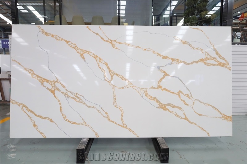 Beautiful Calacatta Gold Quartz Slabs