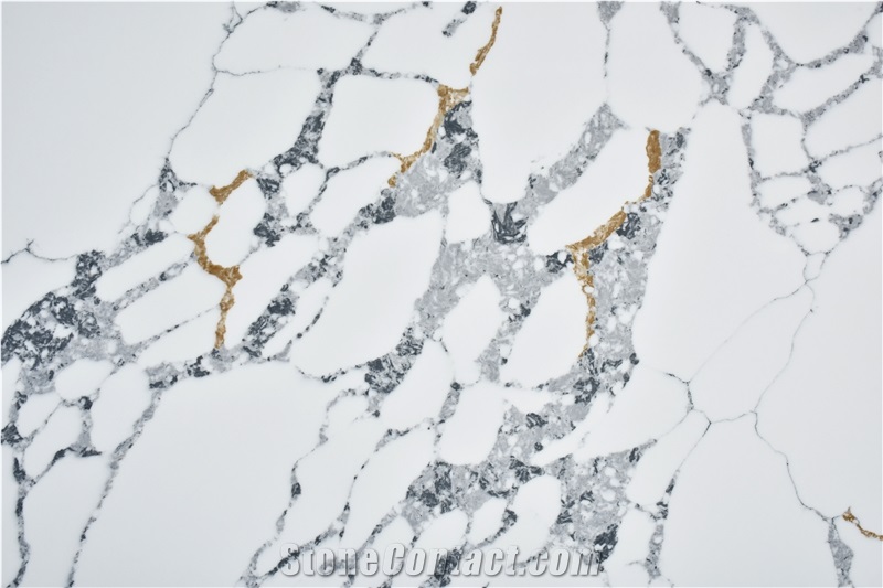 Calacatta Grey Vein White Quartz Slabs