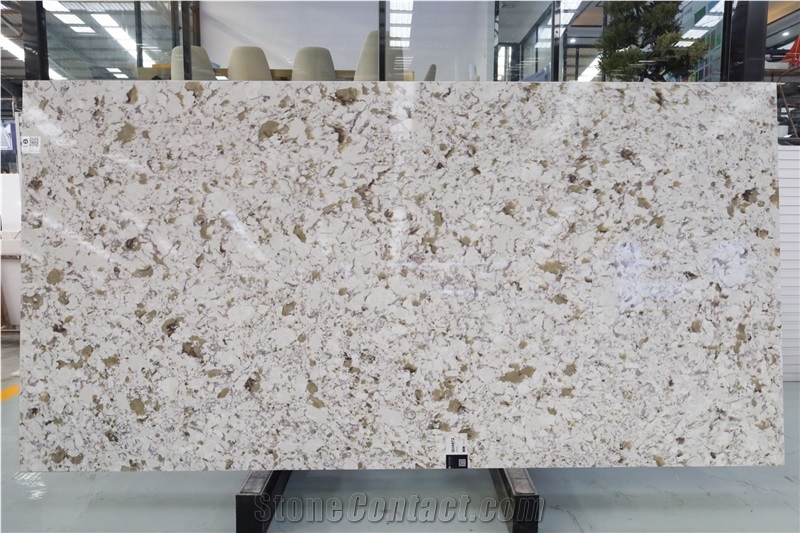 Engineered Stone, Carrara White Coffee Quartz Slab