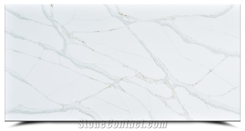 Polished Calacatta Gold Quartz Slabs