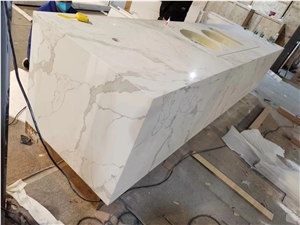 White Quartz Kitchen Top