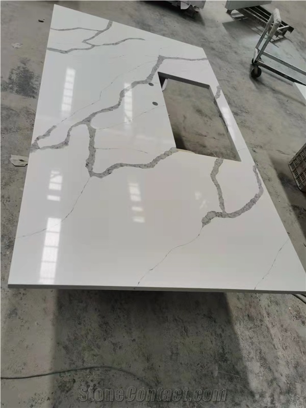 White Quartz Kitchen Top