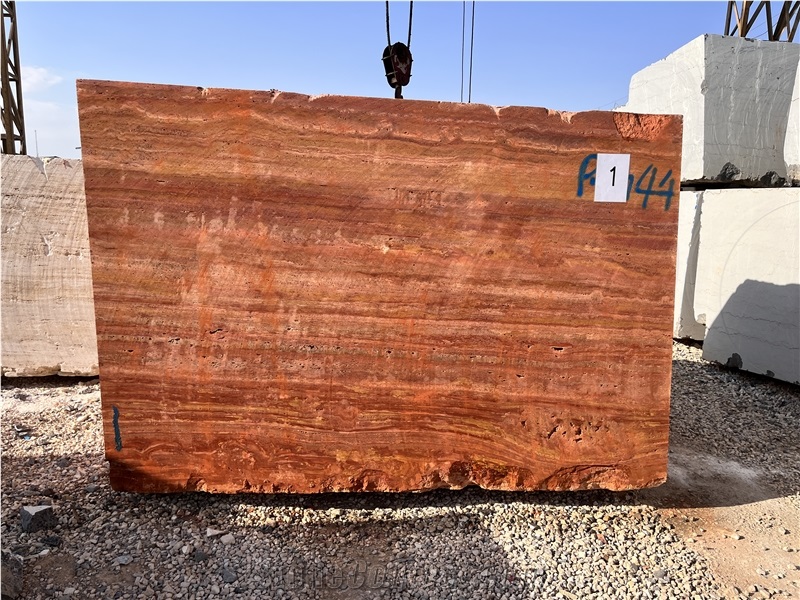 Red Travertine Blocks