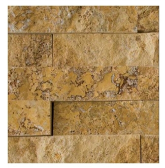 Dark Yellow Travertine Split Face Mushroomed Exterior Wall