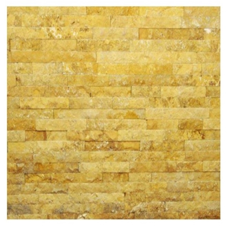 Light Yellow Travertine Split Face Mushroomed Exterior Wall