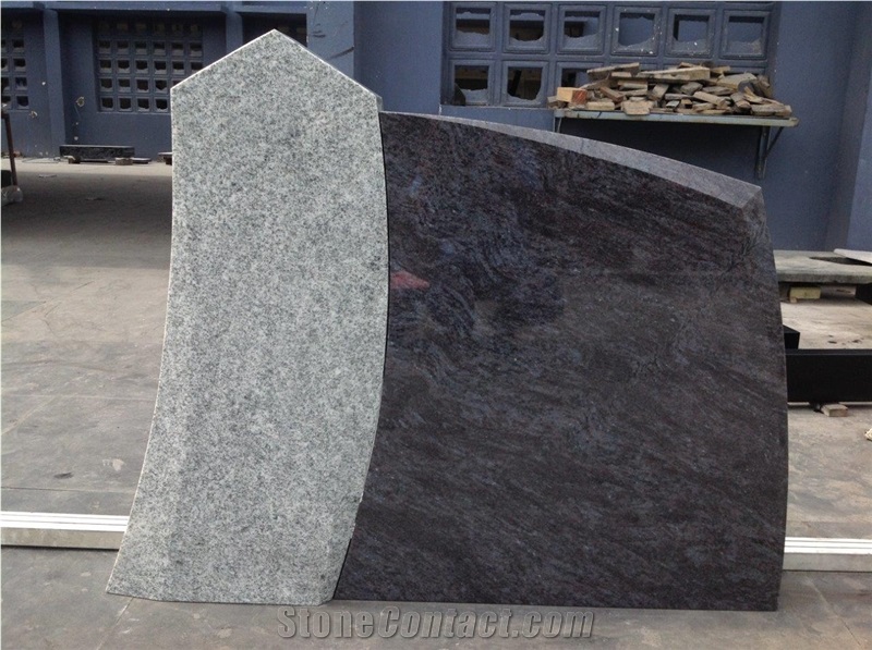 Black Granite Memorial Tombstone Headstone Angel With Heart