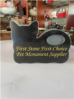 Engraved Granite Sesame Black Pet Headstone For Cemetery