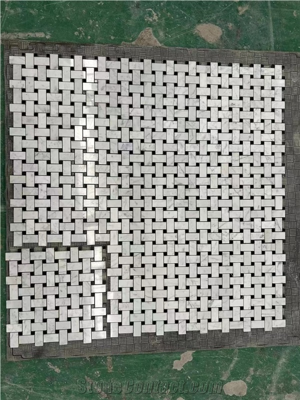 Marble Carrara Floor Design Mosaic Tiles For Bathroom Decor